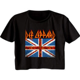 Def Leppard Leopard Flag Official Ladies Crop Top