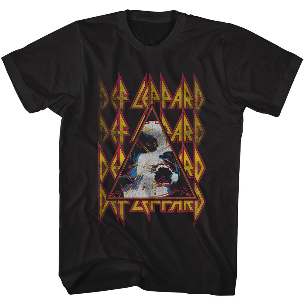 Def Leppard Hysteria Face and Logos Official T-Shirt