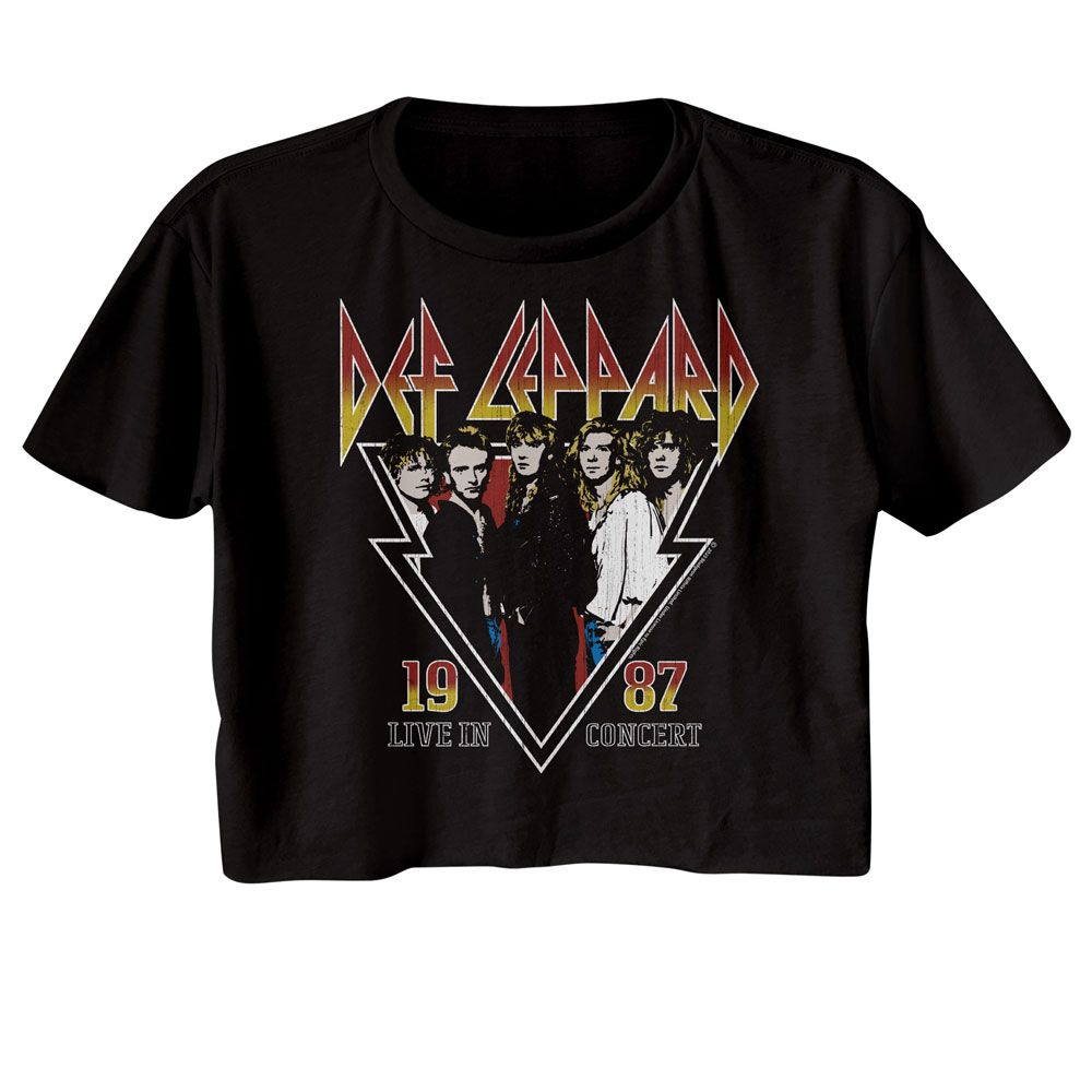 Def Leppard 1987 Live In Concert Official Ladies Crop Top