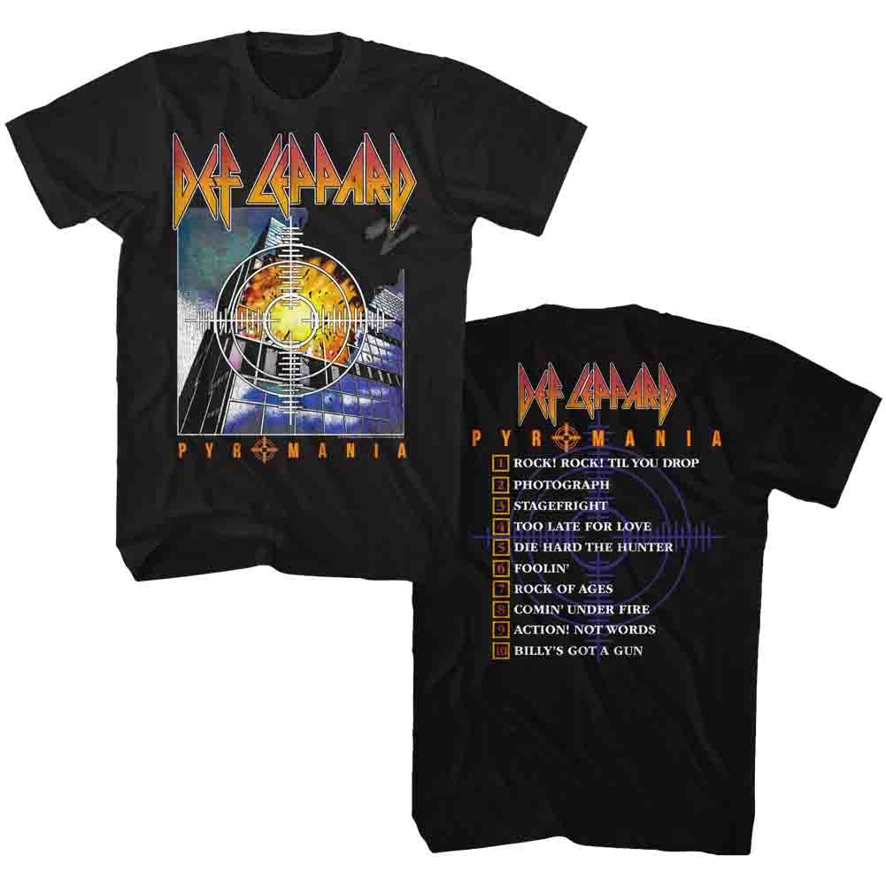 Def Leppard Pyromania Album Art & Song List T-Shirt