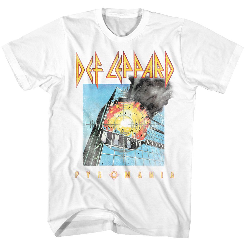 Def Leppard Faded Pyromania White T-Shirt