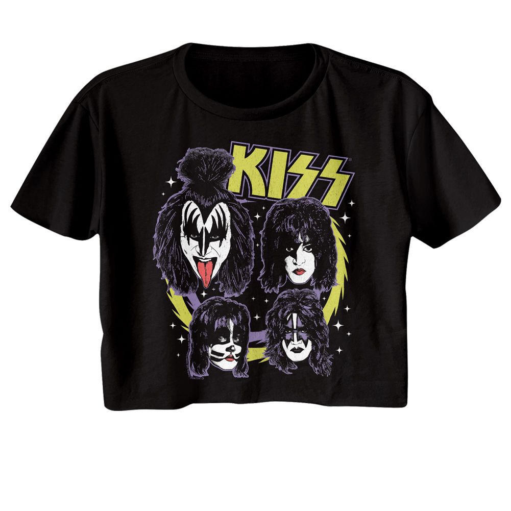 Kiss Spike Circles Official Ladies Crop Top