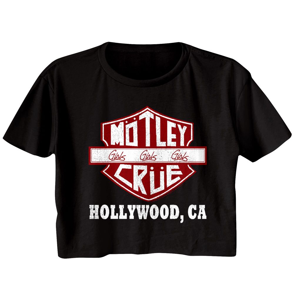Motley Crue MC Girls Girls Girls Sign Ladies Crop Top