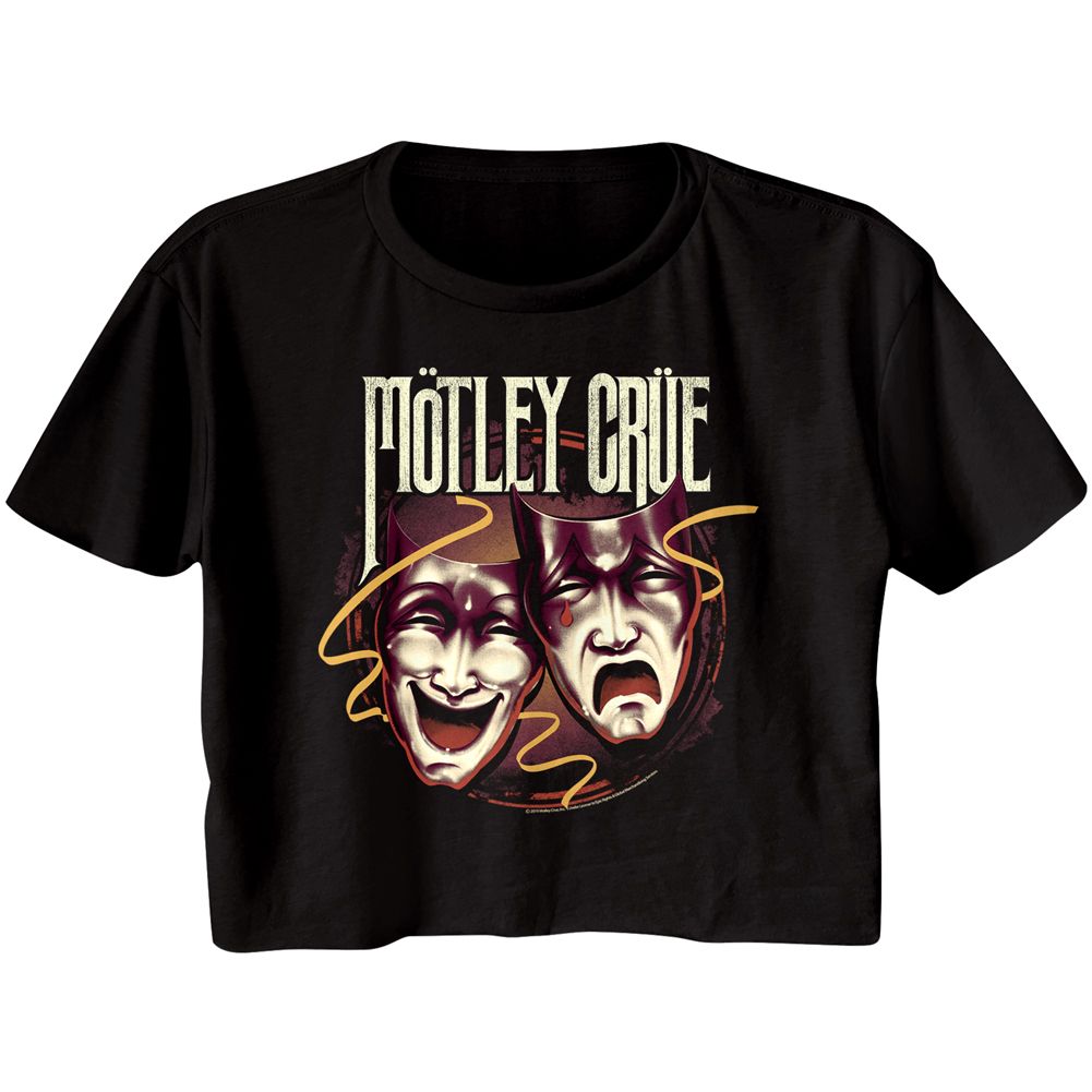 Motley Crue Drama Masks Ladies Crop Top