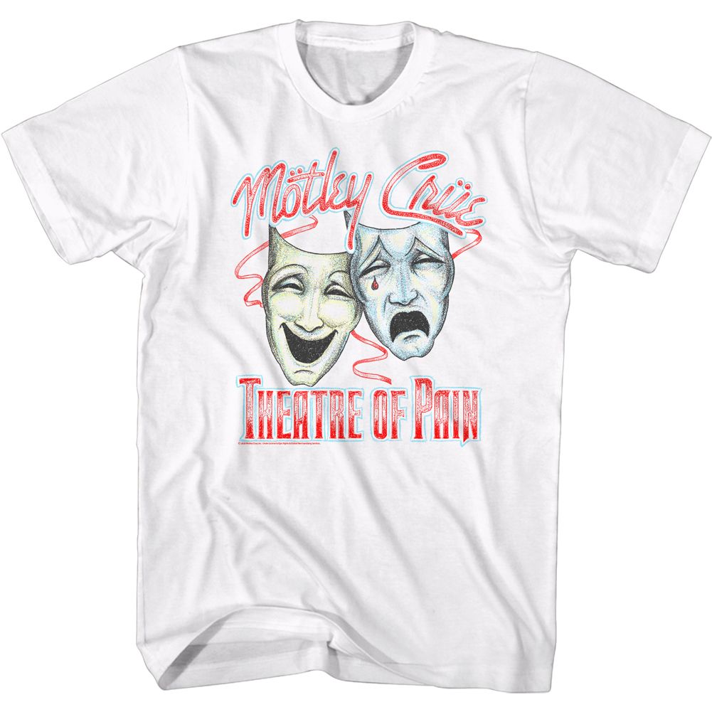 Motley Crue Distressed Theater Of Pain White T-Shirt