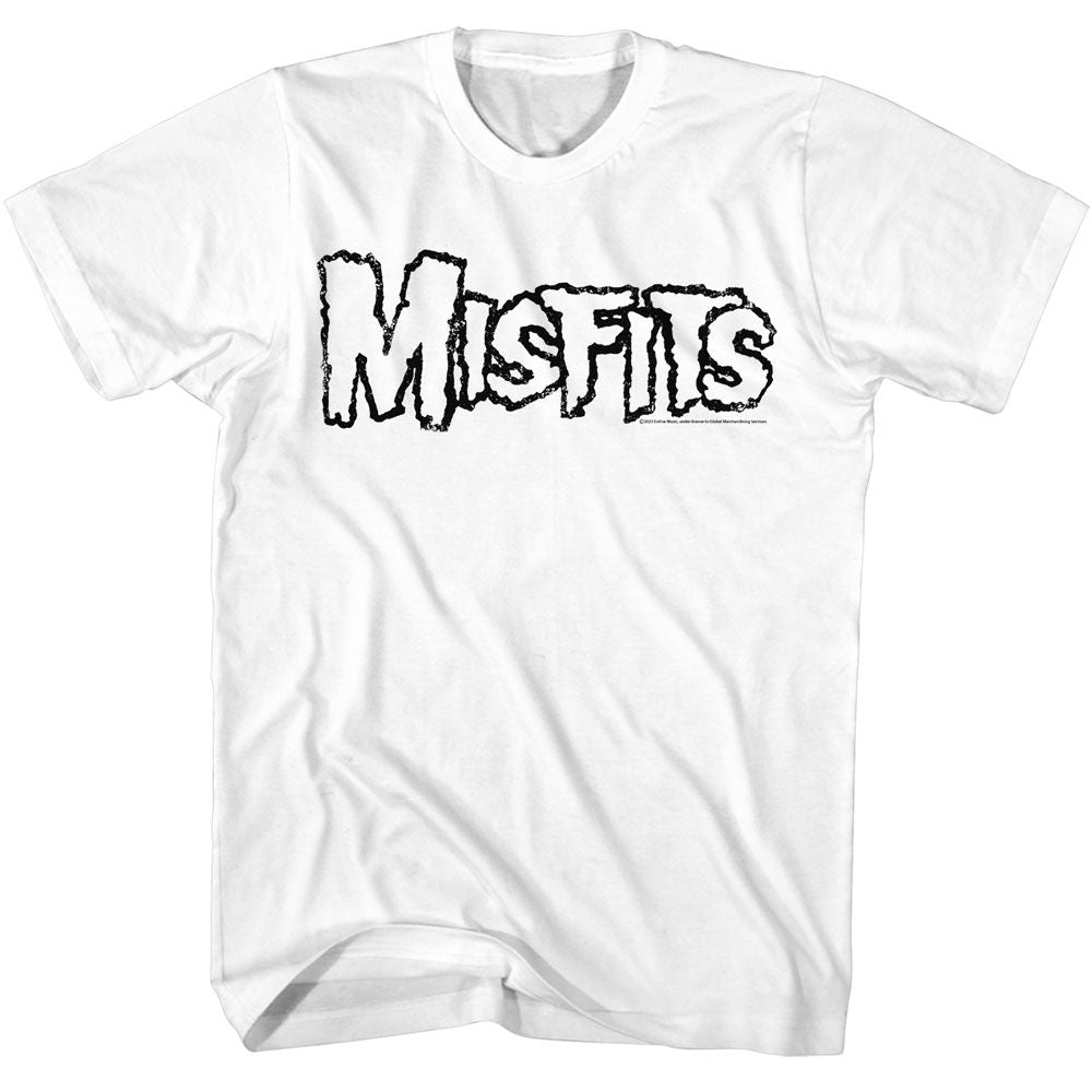 Misfits Logo Outline White T-Shirt