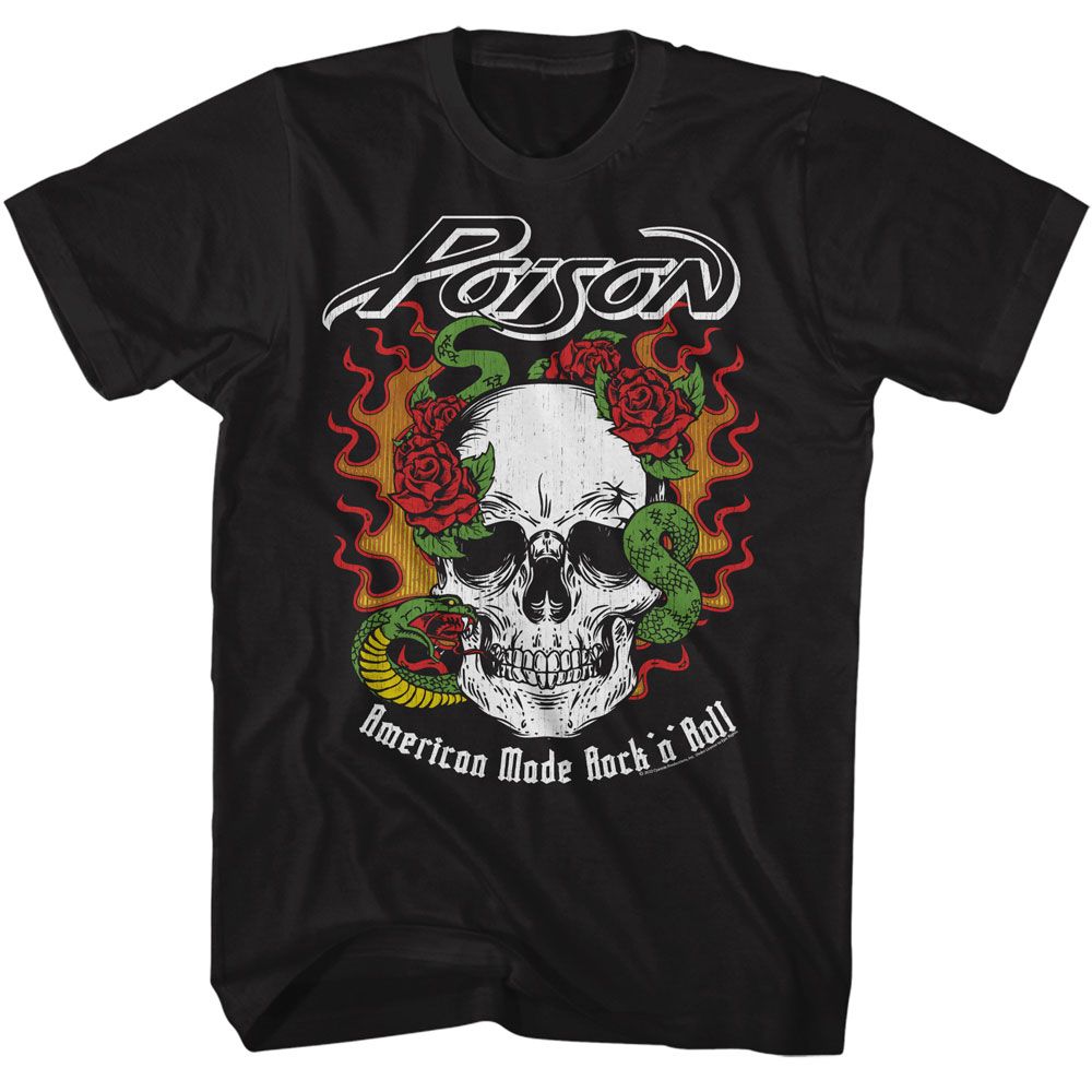Poison Flame Skull With Snake Official T-shirt