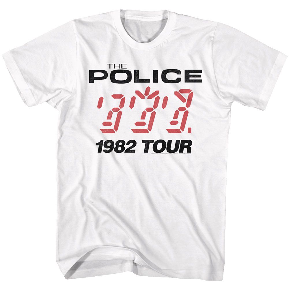 The Police 1982 Tour White Official T-Shirt
