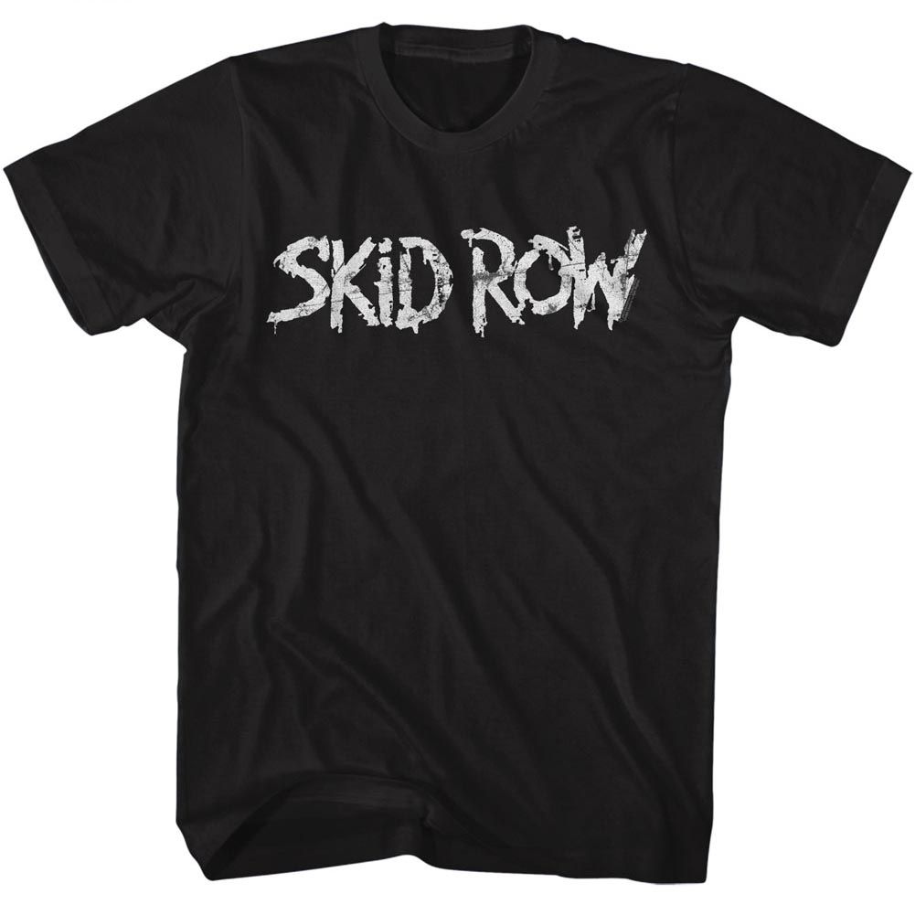 Skid Row Distressed White Logo T-shirt